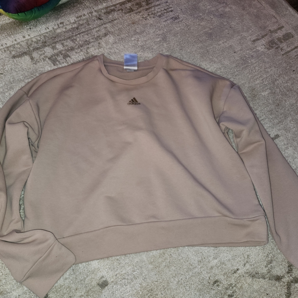 Adidas Pink Purple Shade Cropped Sweatshirt